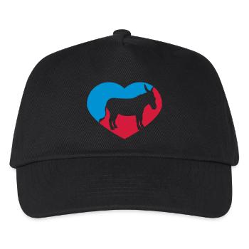 herz i love liebe esel pferd pony klein packesel l - Kinder Basecap - Schwarz - Vorne