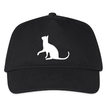 Katze Katze Katze Katze Katze Katze Mieze Pfote - Kinder Basecap - Schwarz - Vorne