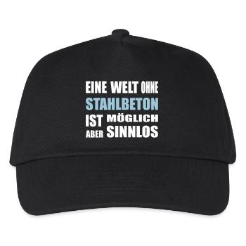 Béton, béton armé, pour ouvriers du bâtiment, ciment, construction - Casquette de baseball Enfant - noir - Devant