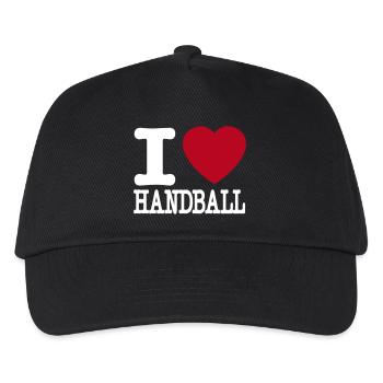i love handball heart - Kinder Basecap - Schwarz - Vorne