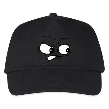 boeses wuetendes gesicht zur seite gucken kopf aug - Kinder Basecap - Schwarz - Vorne
