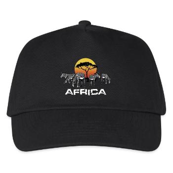 Zebras Afrika Wild Pferde Equus Serengeti Safari - Kinder Basecap - Schwarz - Vorne