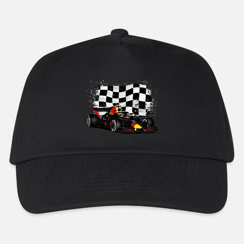 Racecar - Racing car - Racing flag - Kinder Basecap - Schwarz