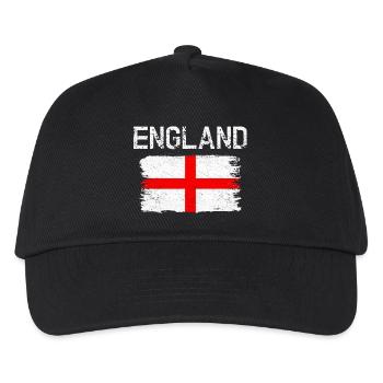 England Brush Strokes Flagge - Kinder Basecap - Schwarz - Vorne