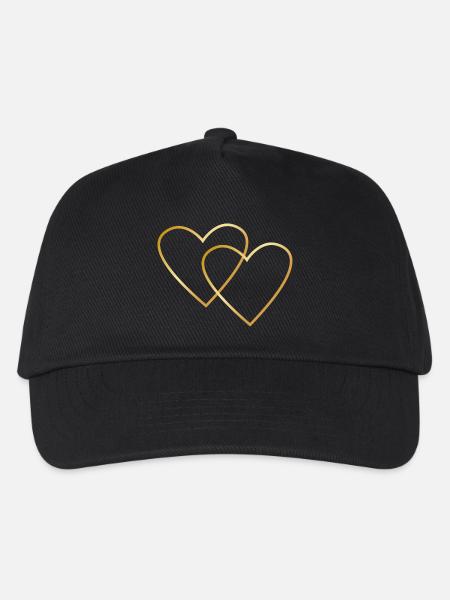 Zwei goldene Herzen - Kinder Basecap - Schwarz