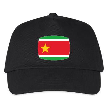 Flagge von Guadeloupe - Kinder Basecap - Schwarz - Vorne