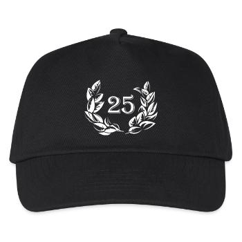 25 years jahre jubiläum anniversary lorbeer Symbol - Kinder Basecap - Schwarz - Vorne