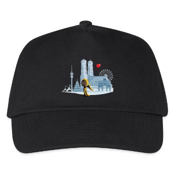 Skyline Munich avec Münchner Kindl et cœur - Casquette de baseball Enfant - noir - Devant