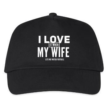 I Love My Wife Football Design - Kids’ Baseball Cap - black - Front