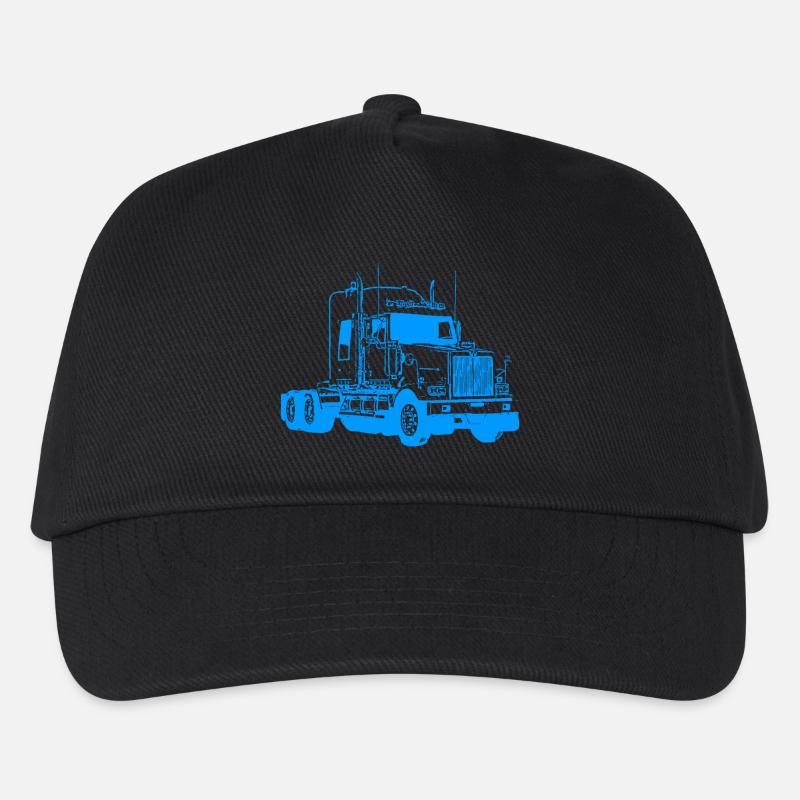 Art Deco Industrie-Transport-LKW - Kinder Basecap - Schwarz