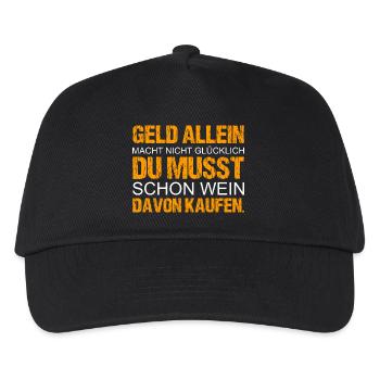 Geld allein macht nicht glücklich - Kinder Basecap - Schwarz - Vorne