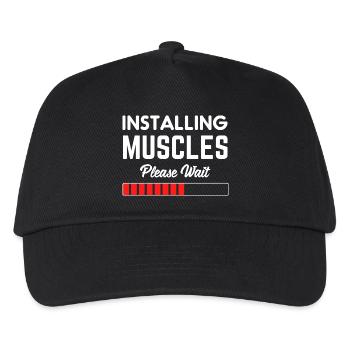 Installing Muscles Please Wait - Kids’ Baseball Cap - black - Front