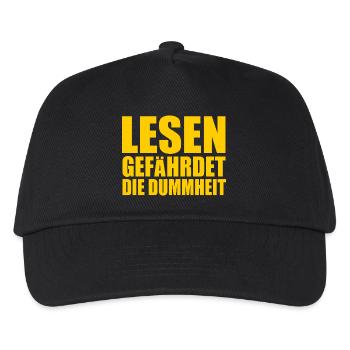 lesen gefährdet die dummheit - Kinder Basecap - Schwarz - Vorne