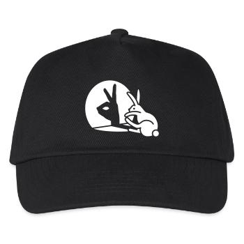Drôle Lapin main ombre marionnettes humour pop art - Casquette de baseball Enfant - noir - Devant