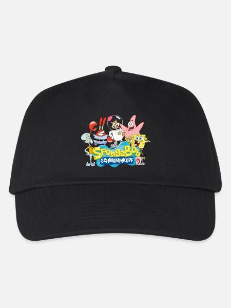SpongeBob Schwammkopf Logo Patrick Thaddäus Krabs - Kinder Basecap - Schwarz