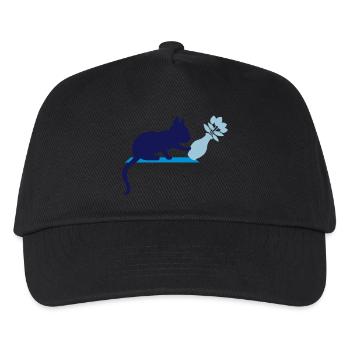 Knock over flower vase cheeky cat - Kids’ Baseball Cap - black - Front