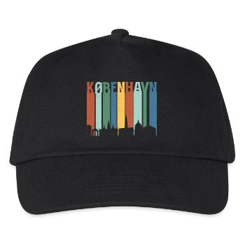 København Neon Skyline Pattern - Kids’ Baseball Cap - black - Front