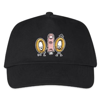 Lustig Heiratsantrag Eheringe Ringfinger Verlobung - Kinder Basecap - Schwarz - Vorne