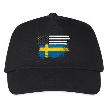 Flagge Fusion: US Nordic Brush - Kinder Basecap - Schwarz - Vorne