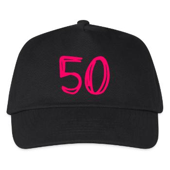 50 YEARS. 50th ANNIVERSARY. BIRTHDAY 50 YEARS. 50 - Kids’ Baseball Cap - black - Front