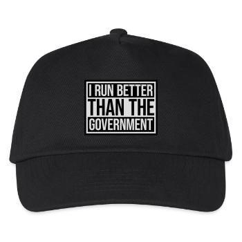 run better than government - Kids’ Baseball Cap - black - Front