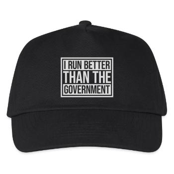 run better than government - Kids’ Baseball Cap - black - Front