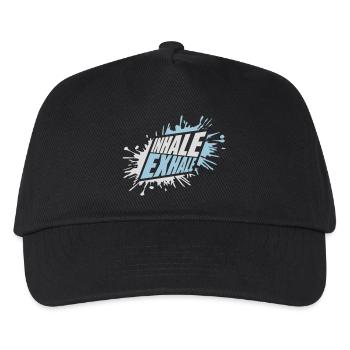 inhale exhale yoga quote - Kids’ Baseball Cap - black - Front