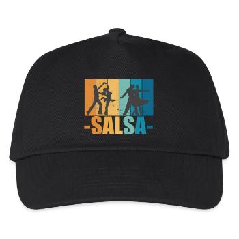 Salsa Vintage Tänzer Retro tanzen Geschenk - Kinder Basecap - Schwarz - Vorne