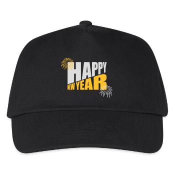 happy new year Zitat - Kinder Basecap - Schwarz - Vorne