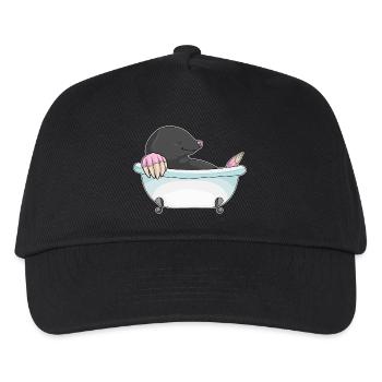 Maulwurf Baden Badewanne - Kinder Basecap - Schwarz - Vorne