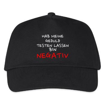 Geduldstest Negativ – Humor Spruch - Kinder Basecap - Schwarz - Vorne