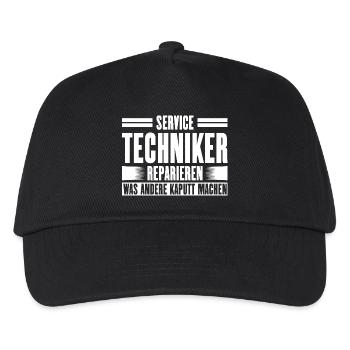 Servicetechniker Support Lösung Spruch Service - Kinder Basecap - Schwarz - Vorne