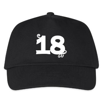 cooles Statement, 18 Blumenranken - Kinder Basecap - Schwarz - Vorne