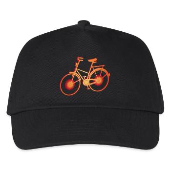 Grand vélo orange brillant - Casquette de baseball Enfant - noir - Devant