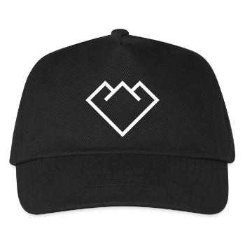 Berg weiß - Kinder Basecap - Schwarz - Vorne