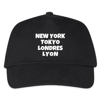 Lyon, Französische Stadt, Rhône-Alpes - Kinder Basecap - Schwarz - Vorne