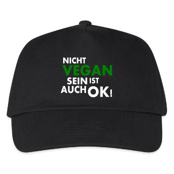 Nicht vegan sein ist auch ok - Kinder Basecap - Schwarz - Vorne