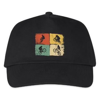 Quad Bike Silhouettes on Colour Blocks - Kids’ Baseball Cap - black - Front