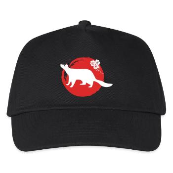 Marder Silhouette Japanisch - Kinder Basecap - Schwarz - Vorne