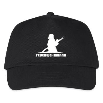 feuerwehrmann schlauch icon Feuerwehr Symbol Logo - Kinder Basecap - Schwarz - Vorne