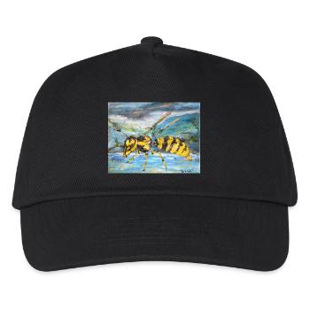Illustration einer Wespe  - Kinder Basecap - Schwarz - Vorne
