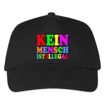 Kein mensch ist illegal - Kinder Basecap - Schwarz - Vorne