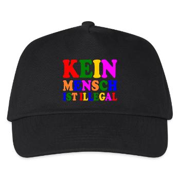 Kein mensch ist illegal - Kinder Basecap - Schwarz - Vorne