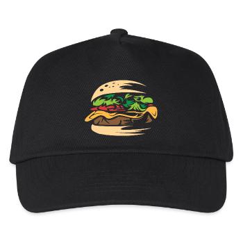 saftiger Burger selbstgemacht smash Restaurant - Kinder Basecap - Schwarz - Vorne