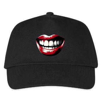 Lachende Lippen | Glücklich sein - Kinder Basecap - Schwarz - Vorne