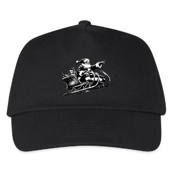 Santa Claus slides through the air - Kids’ Baseball Cap - black - Front