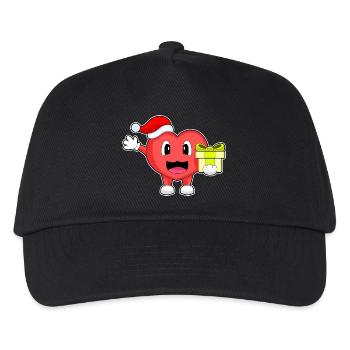 Herz Weihnachten Paket - Kinder Basecap - Schwarz - Vorne