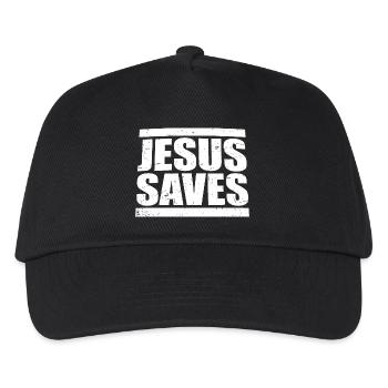 Jesus Saves Glaube Christliche Liebe Gott Religion - Kinder Basecap - Schwarz - Vorne