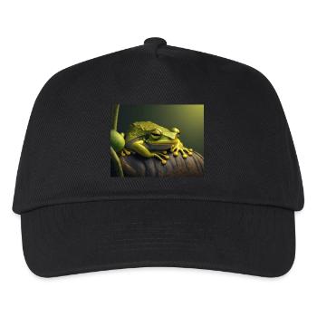 Niedliche Tiere, die Winterschlaf halten – Frosch - Kinder Basecap - Schwarz - Vorne