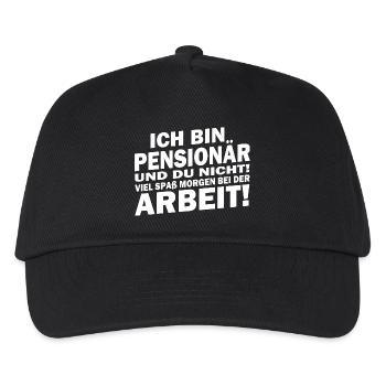 Ich bin in Pensionär... viel Spaß bei der Arbeit - Kinder Basecap - Schwarz - Vorne